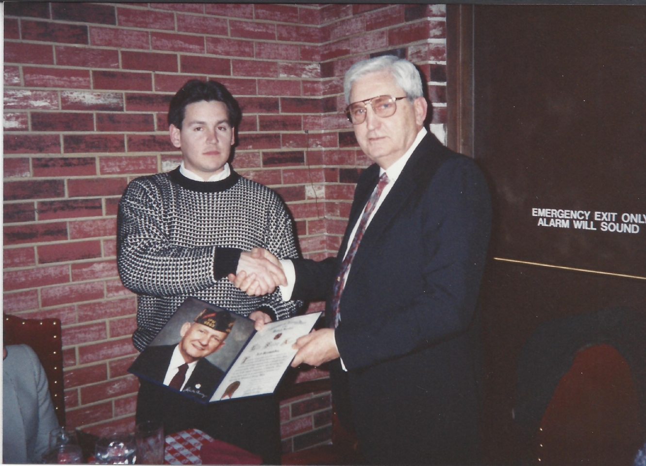 Very old award banquet 1990 - Mike Bizzarri - Commander - right